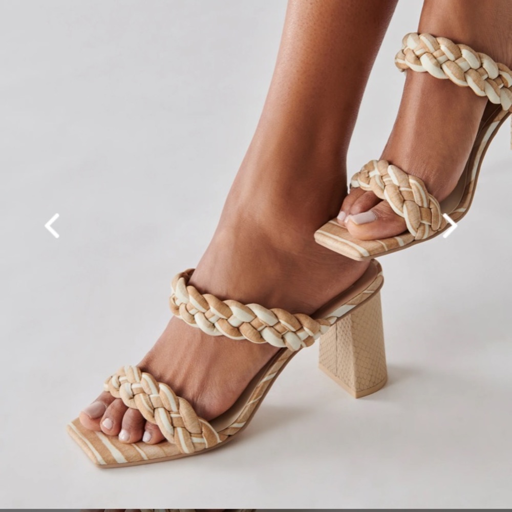 Dolce vita paily heel (white stripe fabric) size 7